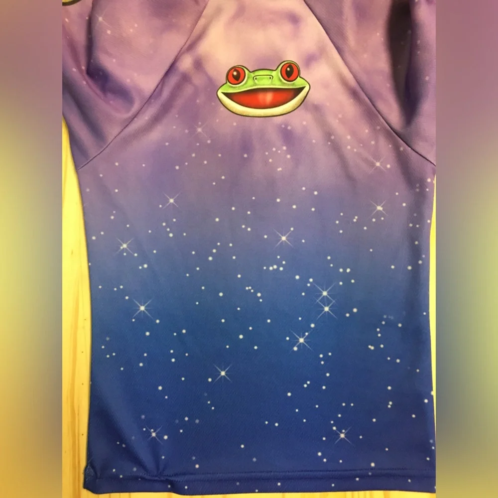 Kids Purple Frog Hooded Swim Shirt Puerto Rico Coqui Frog Pullover Size 8